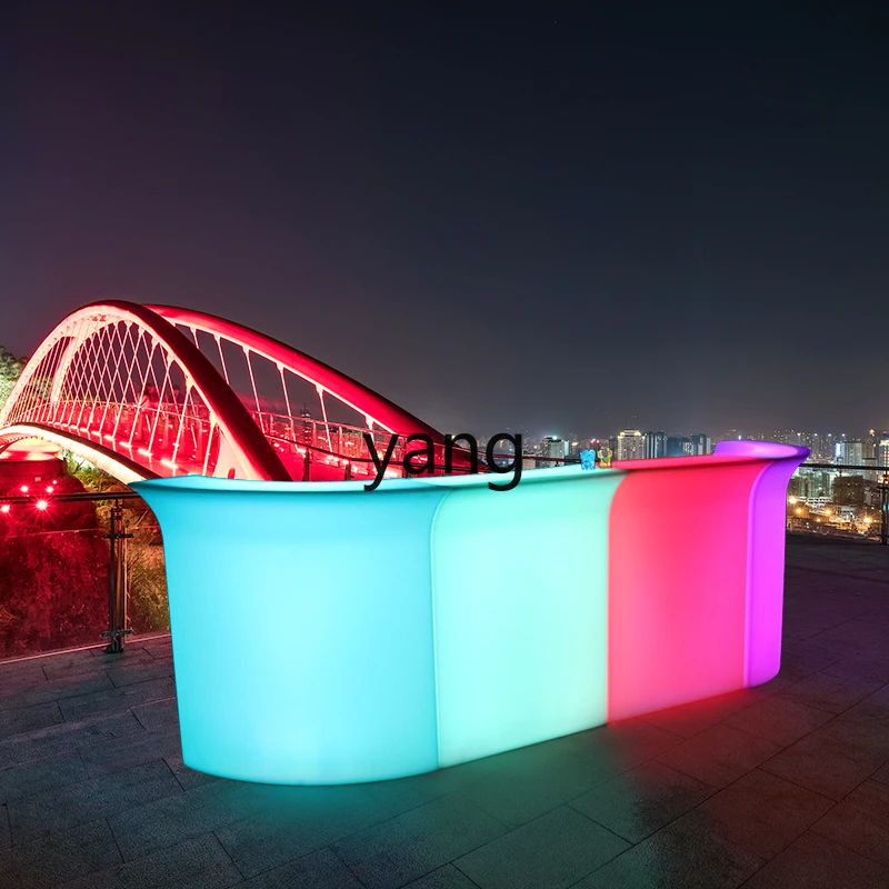 LMM Clear Bar Movable Combination Table and Chair Outdoor Waterproof Simple Table