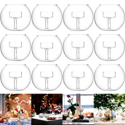 9cm Clear Round Glass Tealight Candle Holder Glass Votive Candle Holders for Wedding Party Centerpieces Decorations