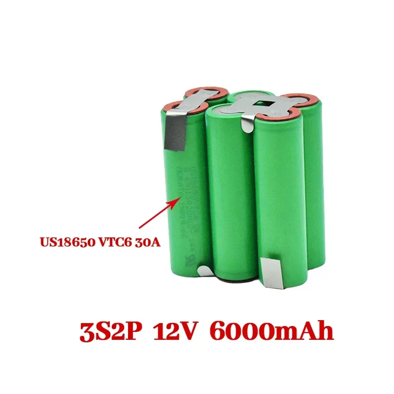 مفك براغي مخصص للبطارية ، وصلة سلسلة 12 فولت-21 فولت ، US18650VTC6 3000mAh-6000mAh ، 30A ، 18 فولت مفك براغي