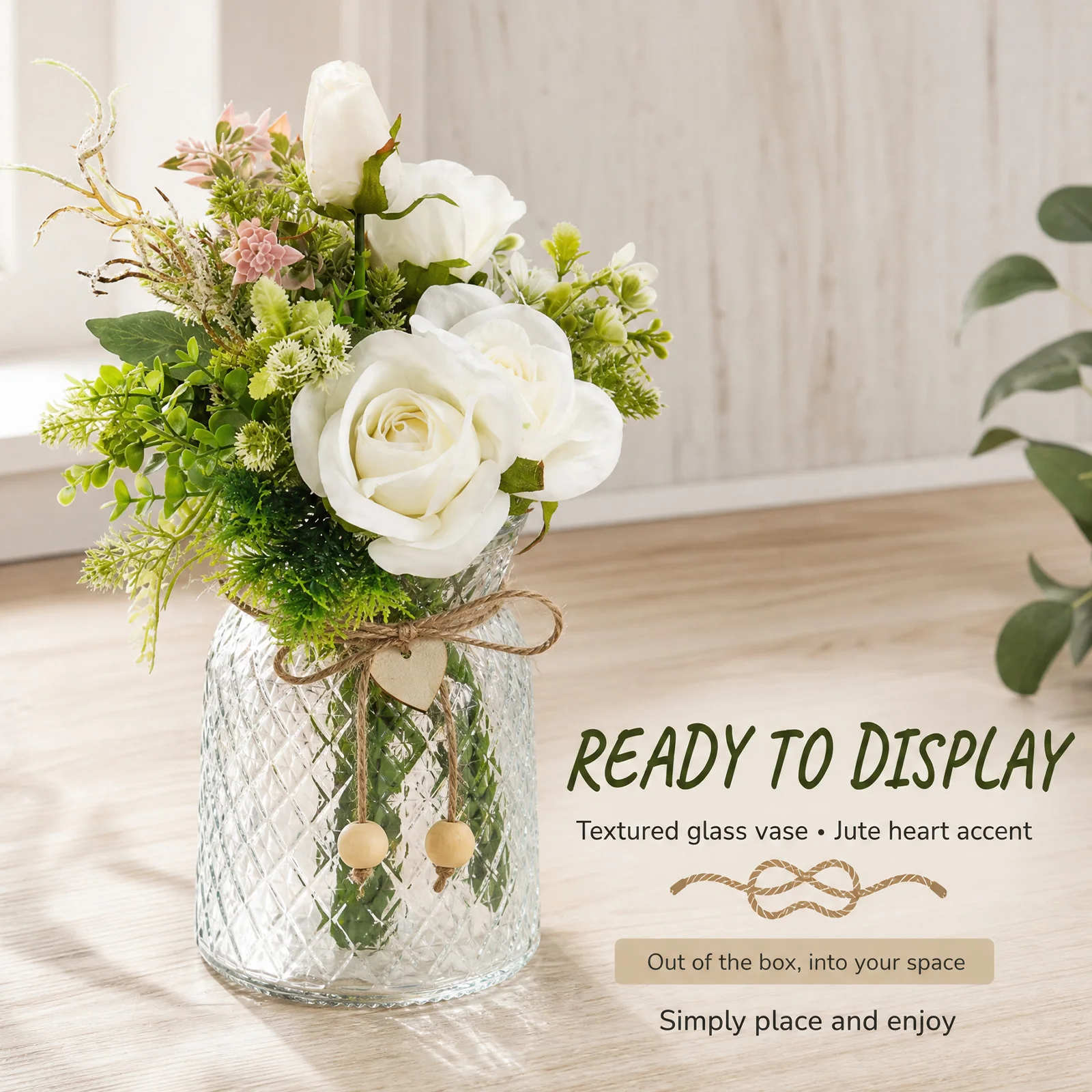 Artificial Flowers Vase Wedding Home Bedroom Decoration Bridal Bouquet Garden Fake Silk Peony Hydrangeas Vase for Board Outdoors