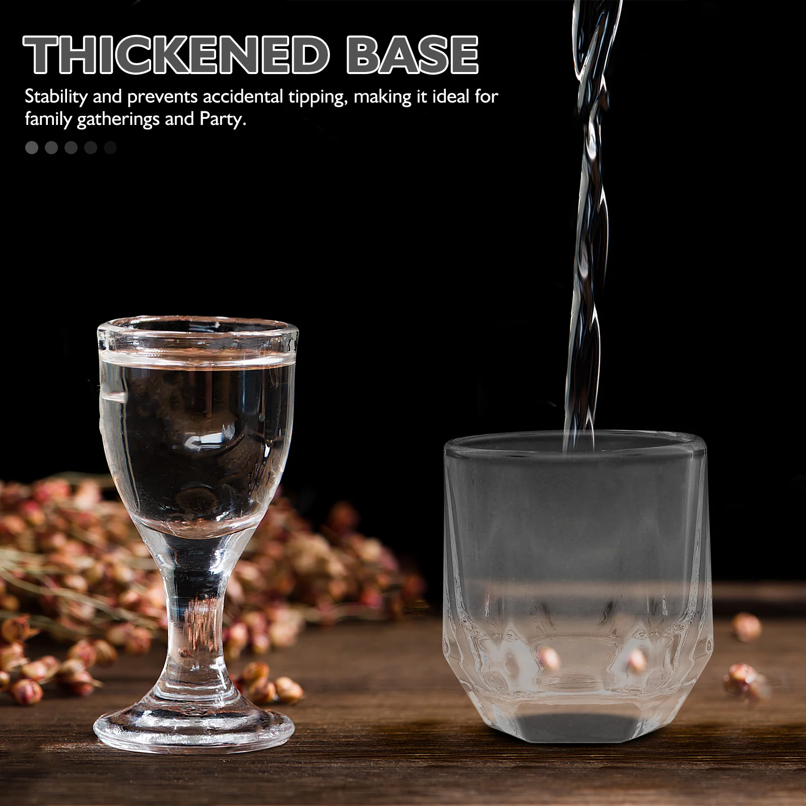 

6Pcs Hexagon Stemless Whiskey Glasses Thickened Base Cups for Cocktail Juice Beverage Party Drink Spirit Cups