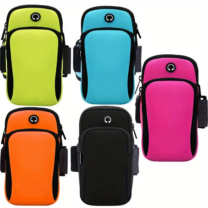 Sports arm bag, running bag, arm bag, men's and women's outdoor mobile phone bag, double zipper, wrist and arm bag, arm strap