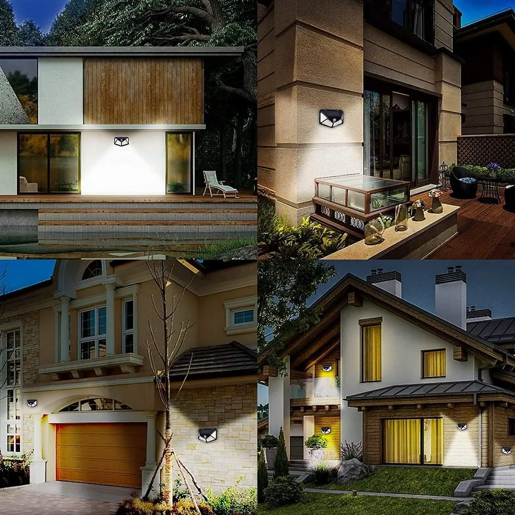 100 luci da parete solari a LED 1 pz lampada solare da esterno sensore di movimento PIR lampione solare a energia solare per luce da giardino
