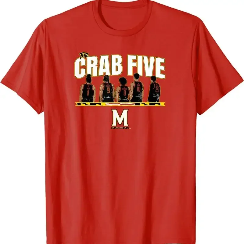 Crab Five Lineup Maryland Basketball T Shirt Size S 4XL