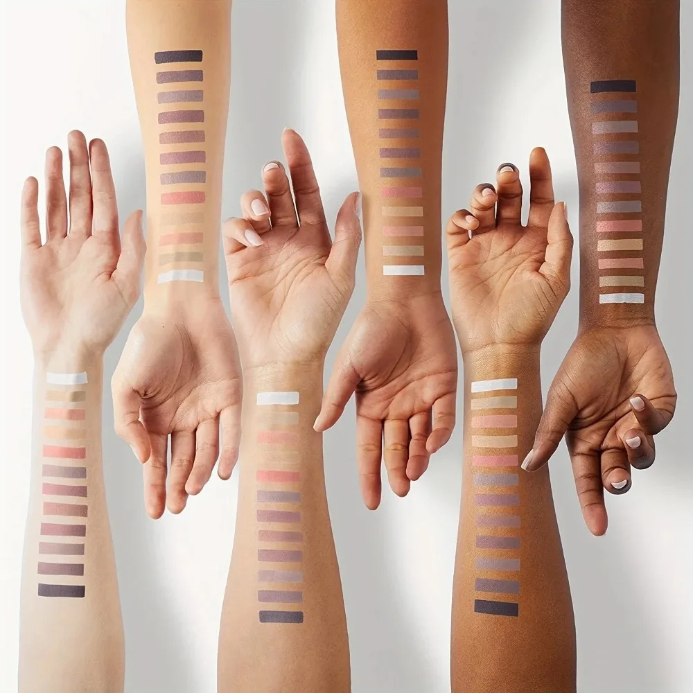 ヌードアイシャドウパレット マットパール光沢 長持ち 汚れないアースカラー メイクアップアイシャドウ パール光沢アイシャドウ 12色