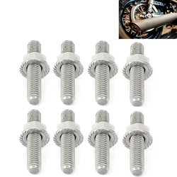 For Big Twin 84-16 Sportster XL 1200 883 86-17 Exhaust Port Studs & Nuts Pipe Butt Screws Both-Ends Screw-In Bolt