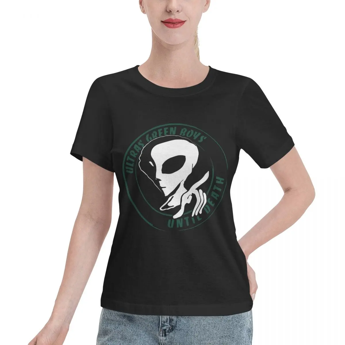 Camiseta Feminina No Shrink Ultras Green Boys Raja Casablanca RCA Curva Sud, Respirável, Gola Redonda