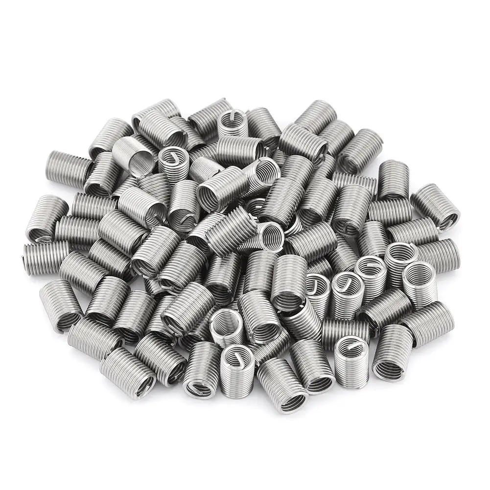 

100Pcs M10 Stainless Steel Helical Thread Repair Kit - Threaded Insert Wire Screw Bushing Sleeve - 1.5*2.5D Thread Recovery