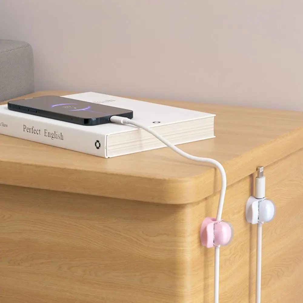 3Pcs New Smooth Adjustable Desktop Cable Clip Self Adhesive Acrylic Wire Holder Universal Cord Keeper Charger Storage