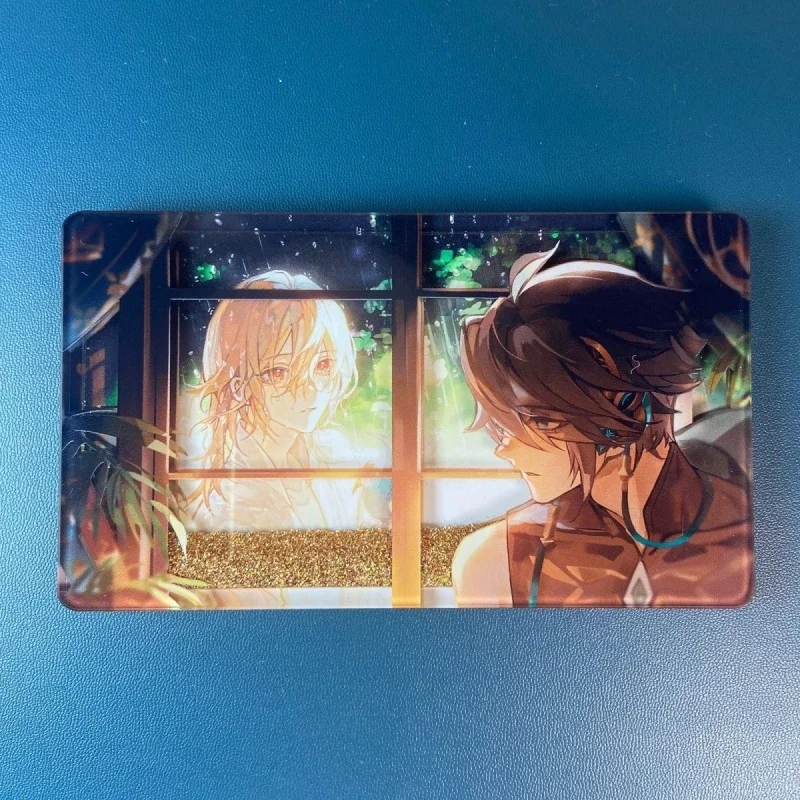 Hot Game Impact Alhaitham Kaveh Double Pattern Beautiful Waterfall Quicksand Mahjong Stand Figure Model Acrylic Desktop Decor