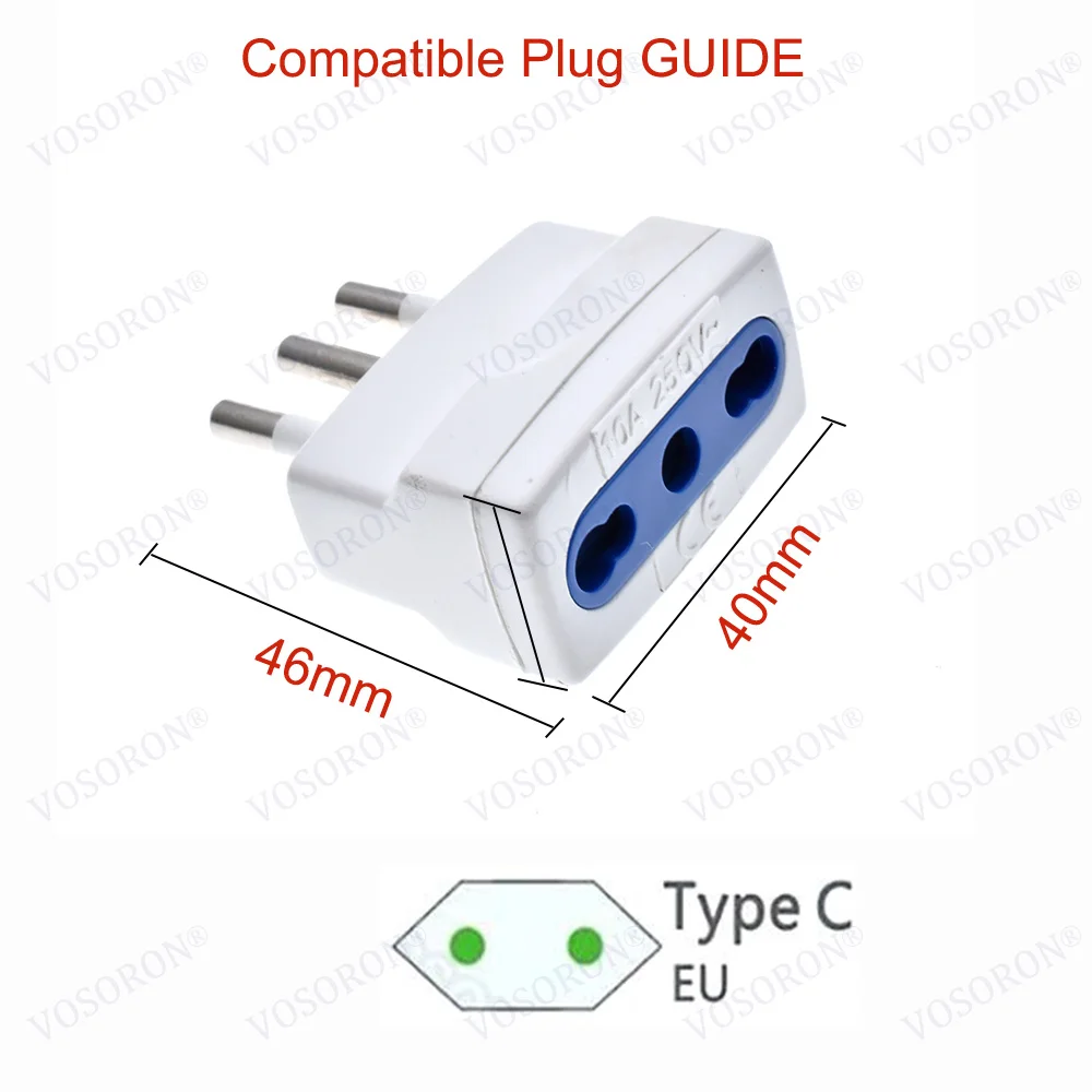 European 2 pin EU 4.0mm to Italy mini travel plug adapter best for travel accessories  250V 10A
