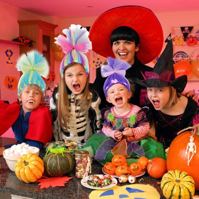 Cerchietti per capelli per bambini con orecchie di Halloween, novità, cerchi per capelli in maschera per costume da bambino