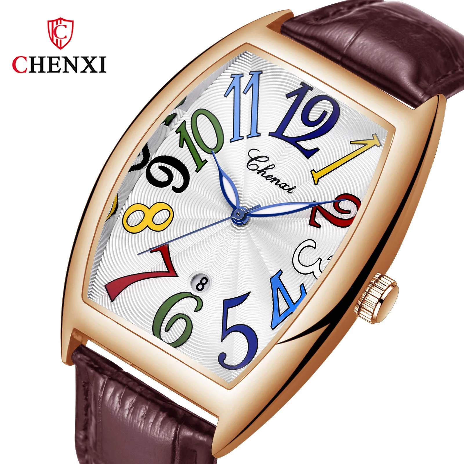 CHENXI Men's Luminous Leather Strap Quartz Watch, Gift Clock
