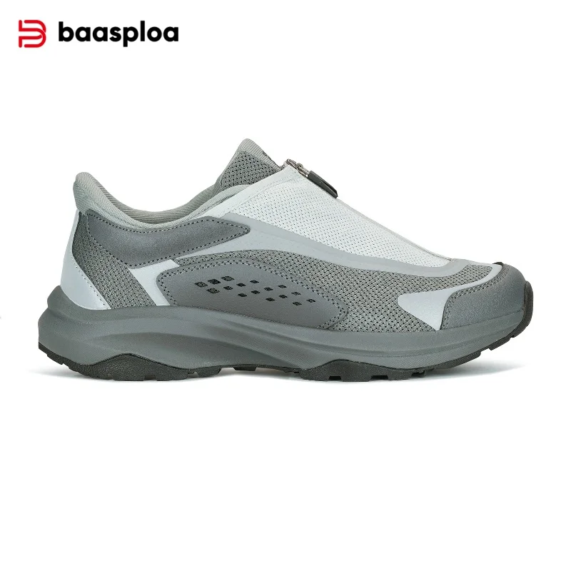 

Baasploa Men Hiking Sneakers Trekking Climbing Shoes High Quality Outdoor Shoes Male Zipper Luxury Designer Mesh Breathable