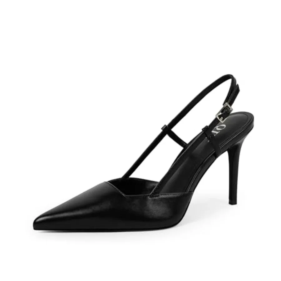 

QIY Closed Toe Slingback Heels Women Pumps Strappy Pointed Toe Stiletto Heels for Women Wedding Party Dress Shoes