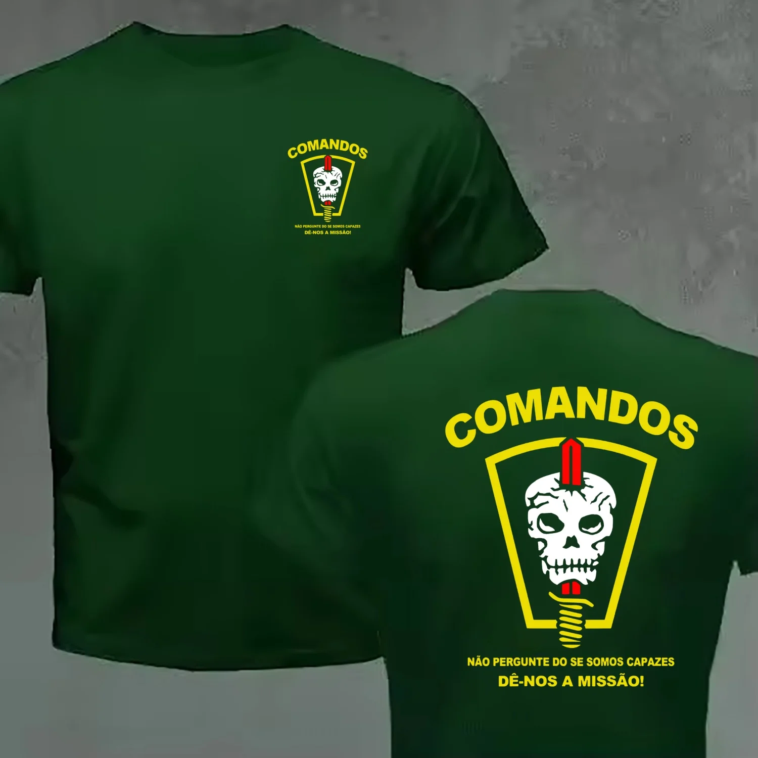 Funny Design Excercito Brazil Skeleton Special Forces Army 1st Commando Action Battalion   Shirt Men Fashion Trendy Casual Cloth