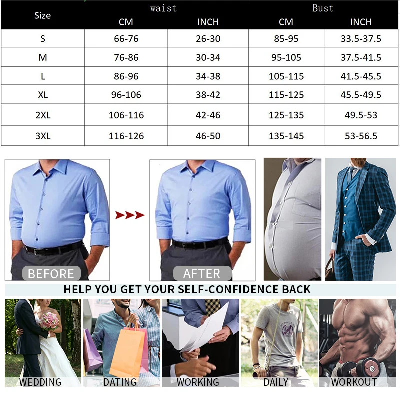 Mens Shirt Slimming Body Shaper Vest Workout Tank Tops Abs Abdomen Undershirts Tank Top Shapewear Thermal Compression Shirt