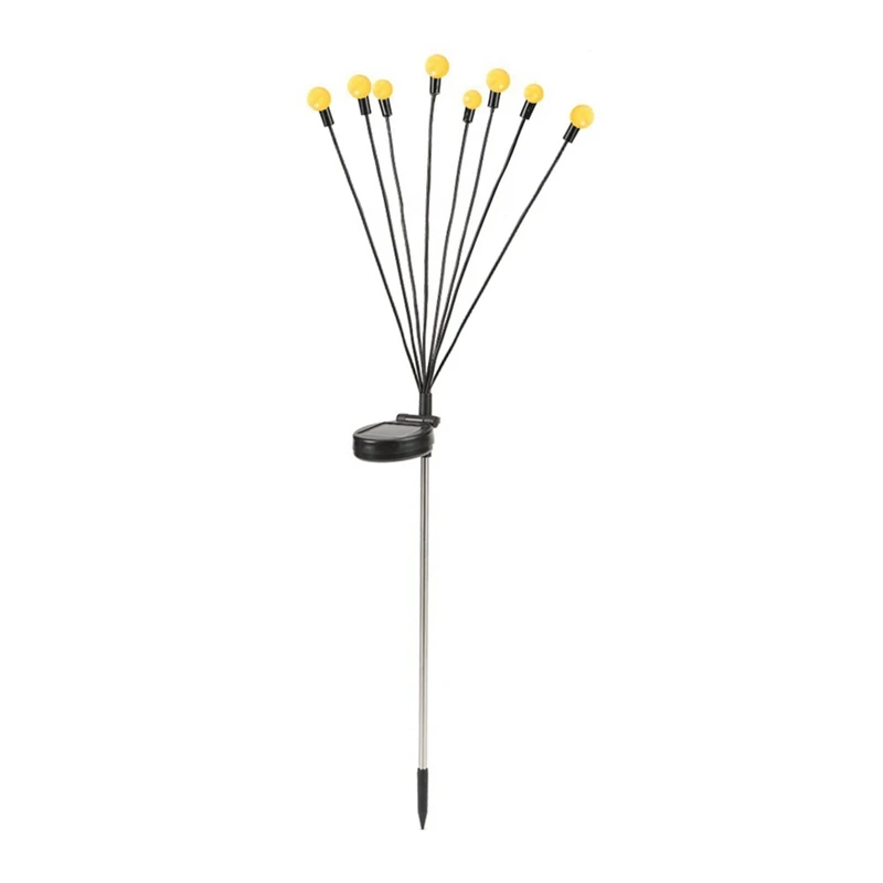 4-pack tuinverlichting op zonne-energie 8 LED-vuurvliegverlichting op zonne-energie met warmwitte verlichtingsmodus, zwaaien door de wind
