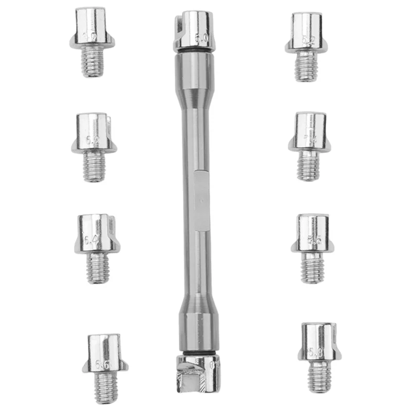 

For Most Motorbike Tire Repair Wrench CNC Handle Spoke Wrench Spanner Set 5.0-6.8 Length 93Mm/3.7In Motorcycle