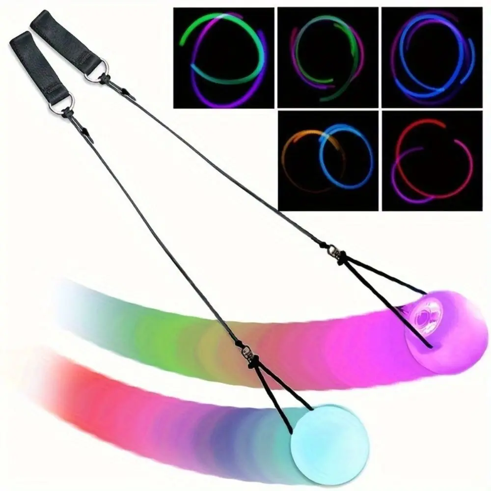 Acessórios de dança do ventre led poi bola ajustável rgb jogando bola palco desempenho adereços para crianças e adultos