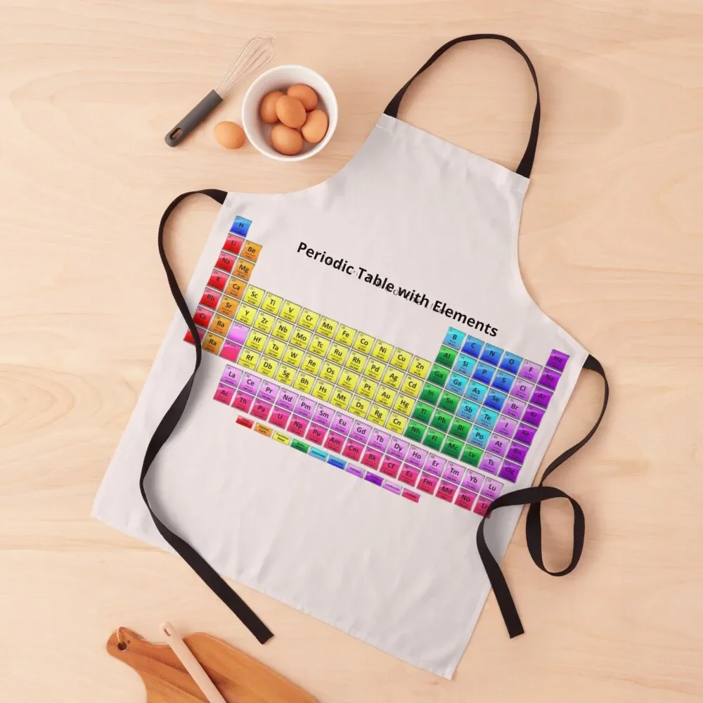 

The Periodic Table - Chemistry Chemical Elements Apron Sexy Household Items Kitchen Man esthetician Apron