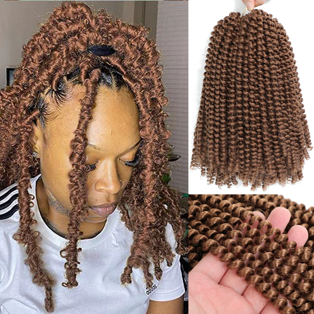 

# 30 27 1B Spring Twist Вязание крючком Косы для волос Мягкие новые Passion Twist Вязание крючком Плетение волос Кудрявые косы для девочек и женщин