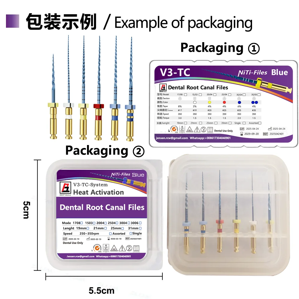 5 Boxes Dental Reciprocating Blue Endodontic Files Niti Rotary Root Canal Heat Activated Engine Use 25mm Needle Clinic Tools - Image 4