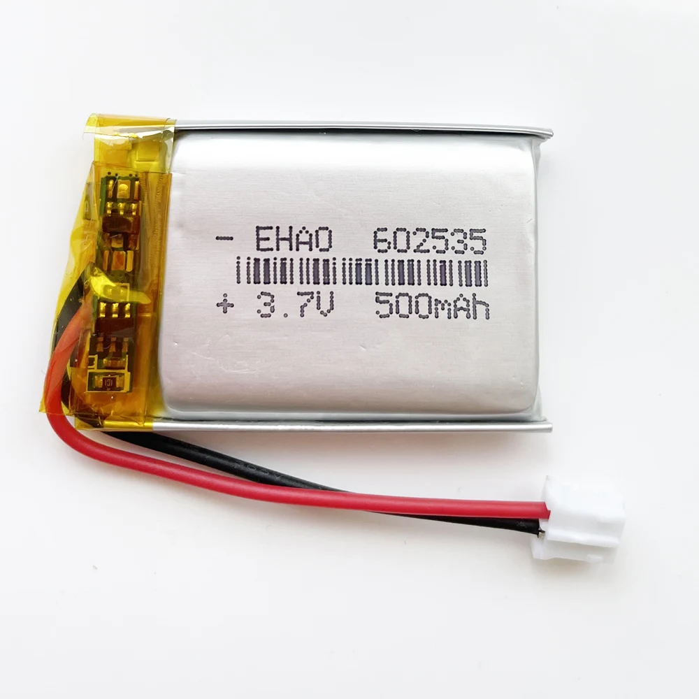 10 PCS 3.7V 500mAh LiPo แบตเตอรี่ 602535 + JST 2.0 มม.2pin สําหรับ Mp3 GPS ลําโพงบลูทูธกล้องสมาร์ทนาฬิกา