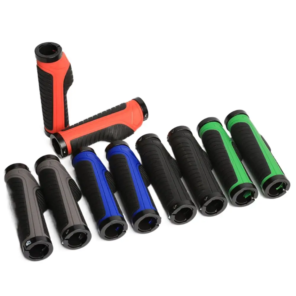 Shock-Absorbing Soft Rubber Anti-slip Bilateral Lock Bicycle Handler Grip Bicycle Handlebar Cover Handlebar Grip Bike Grips