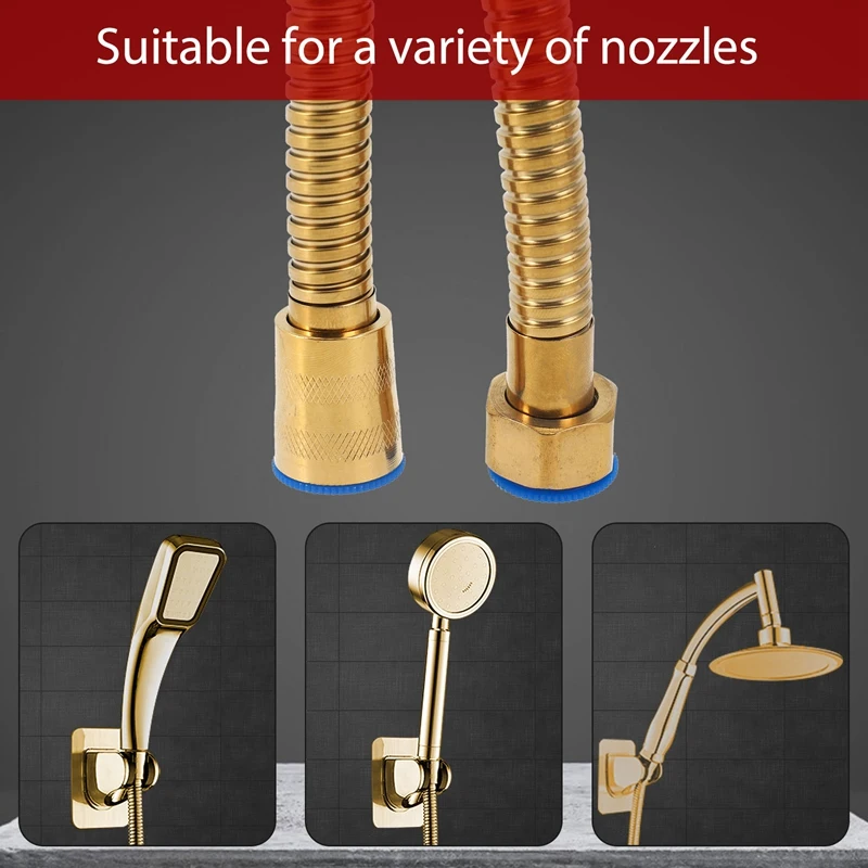 خرطوم رأس دش ذهبي بطول 1.5 متر، أنبوب مياه للحمام من الفولاذ المقاوم للصدأ مرن طويل-A07G