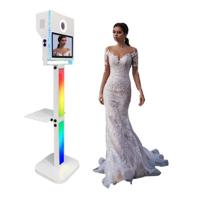 

Software Dslr Photo Booth Selfie Machine 15.6 Inches With C amera And Printer Led Frame Free Props For Party And Wedding
