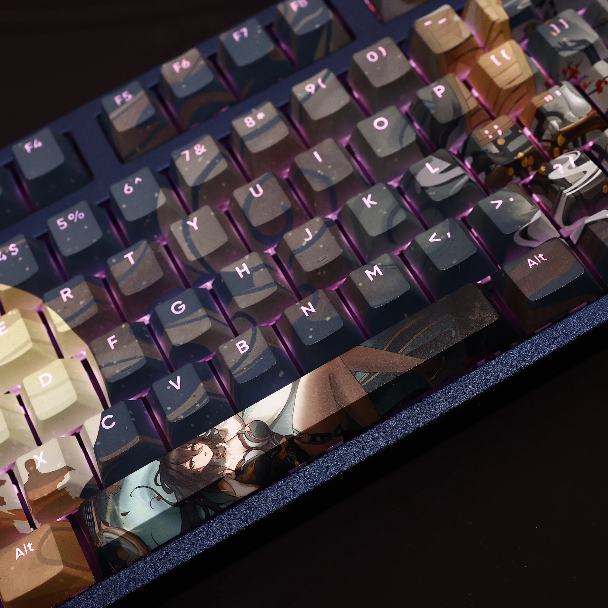 Ruan Mei 108 Keycap Honkai Star Rail PBT DYE Sublimation Light Transmitting Cherry Switch Cross Key Cover Mechanical Keyboard