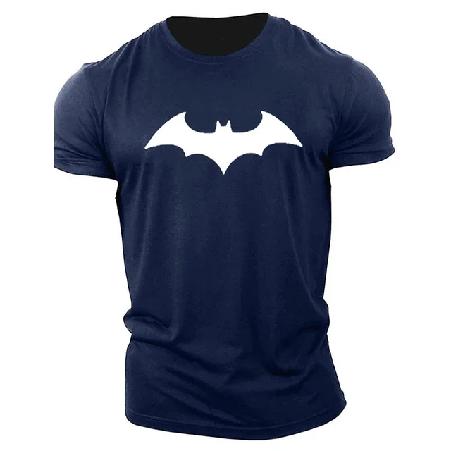 New Summer Fashion Men\'s Bat 3D Print Tshirt Casual O-Neck Men\'s Breathable Fitness Sport Short Sleeve Quick Drying Men Clothing