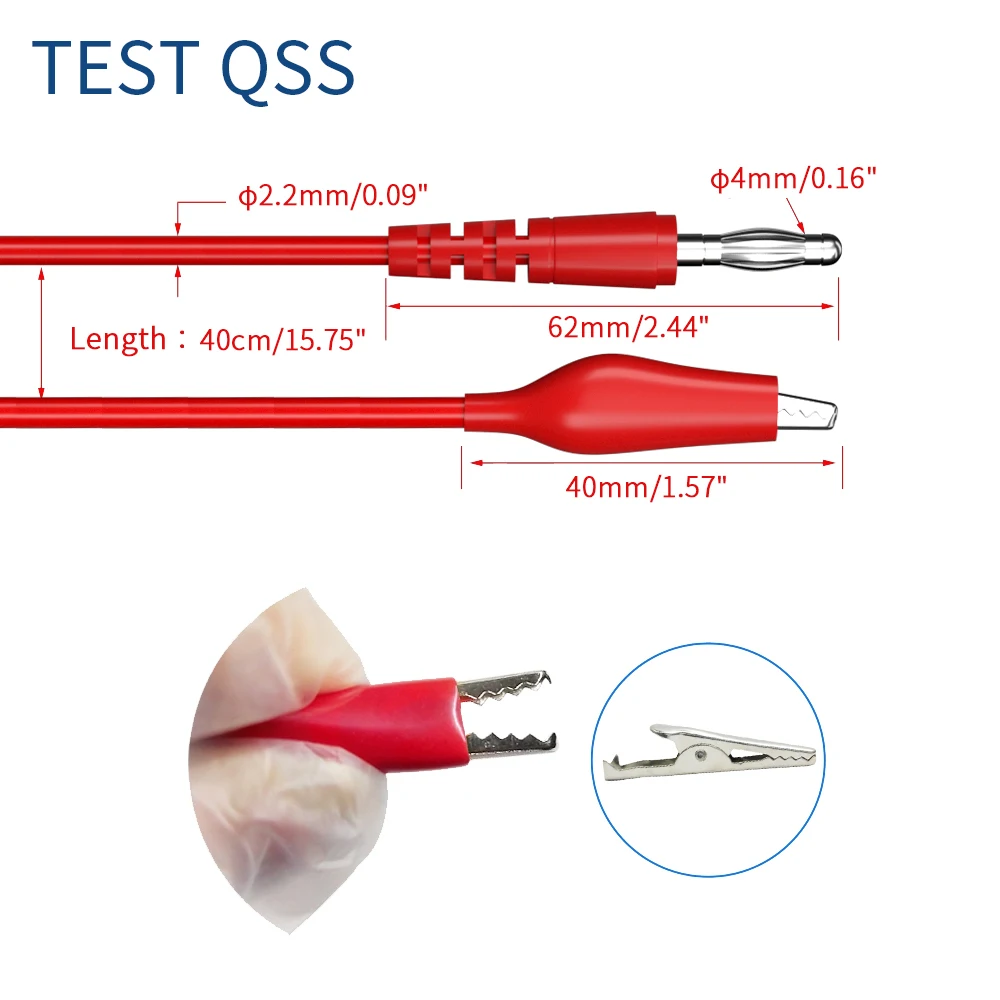 QSS 41Pcs Multimeter Test Lead Kit 4MM Banana Plug to Alligator Clip Test Lead  with Wire Piercing Probes Alligator clip Q.80013