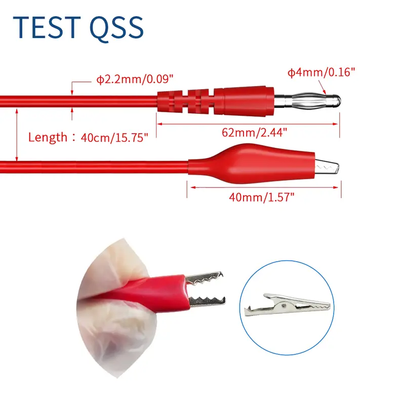 QSS 41Pcs Multimeter Test Lead Kit 4MM Banana Plug to Alligator Clip Test Lead with Wire Piercing Probes Alligator Clip Q.80013 - Image 3