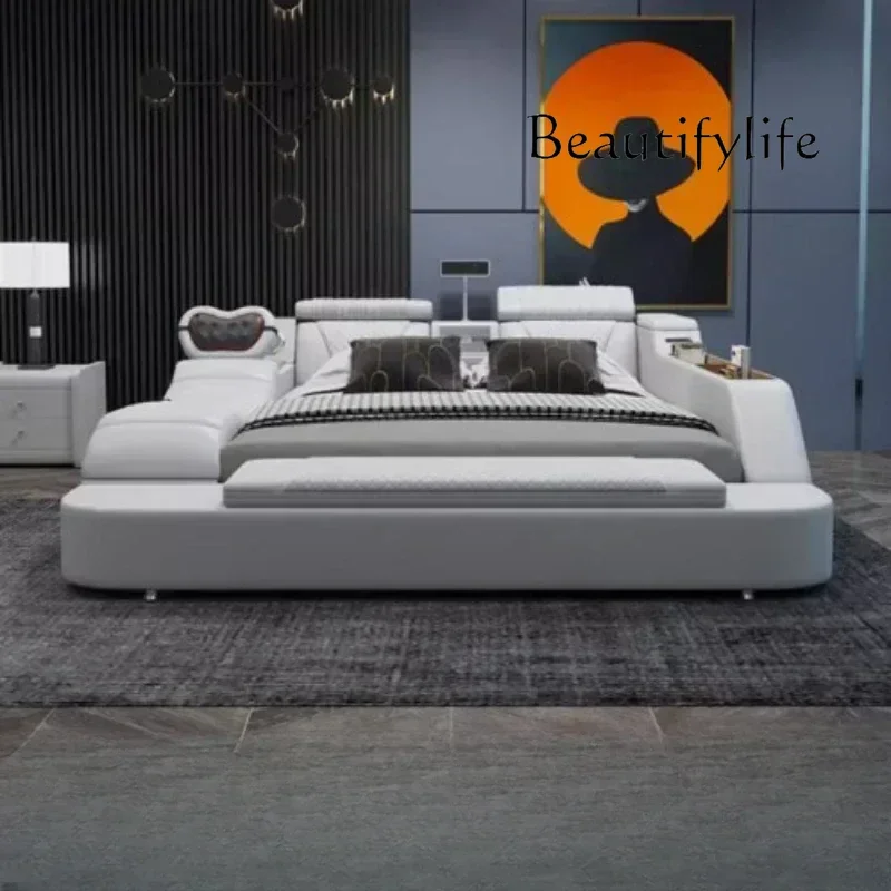 

SM Regale Storage Double Bed Projector Antique Bedroom Comferter Beds Adults Flexible Sleeping Letto Matrimoniale Salon Furnitur