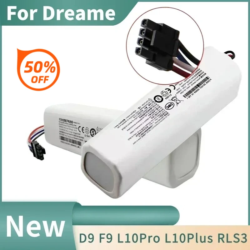 

Сменный аккумулятор 4S2P-MMBK для Dreame F9 D9 L10 Pro Plus RLS3 RLS5 RLS5L RLS5D, аксессуары, детали