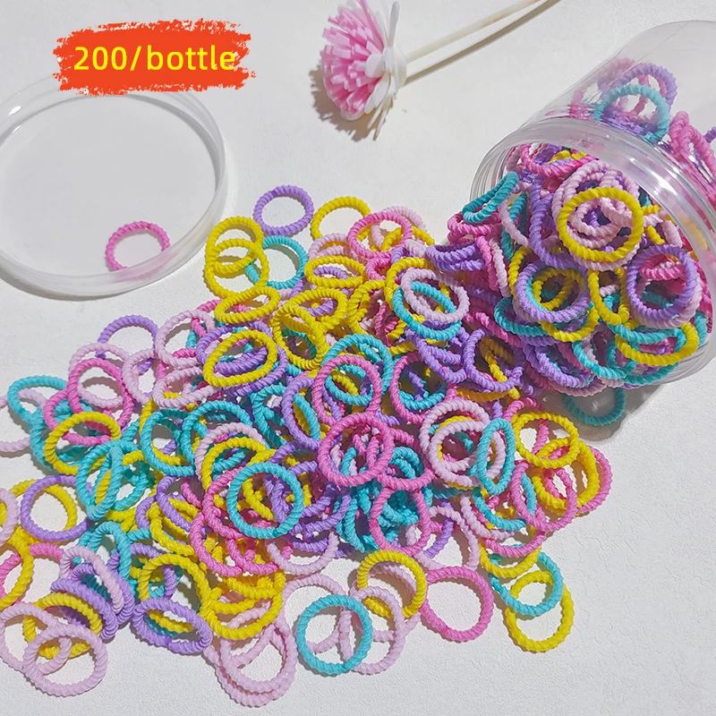 [200 PCS] Baby Girl Rubber Bands High Elastic Thread Toddler Seamless Scrunchies Hair Rope Sweet Cute Ponytail Ties Holder