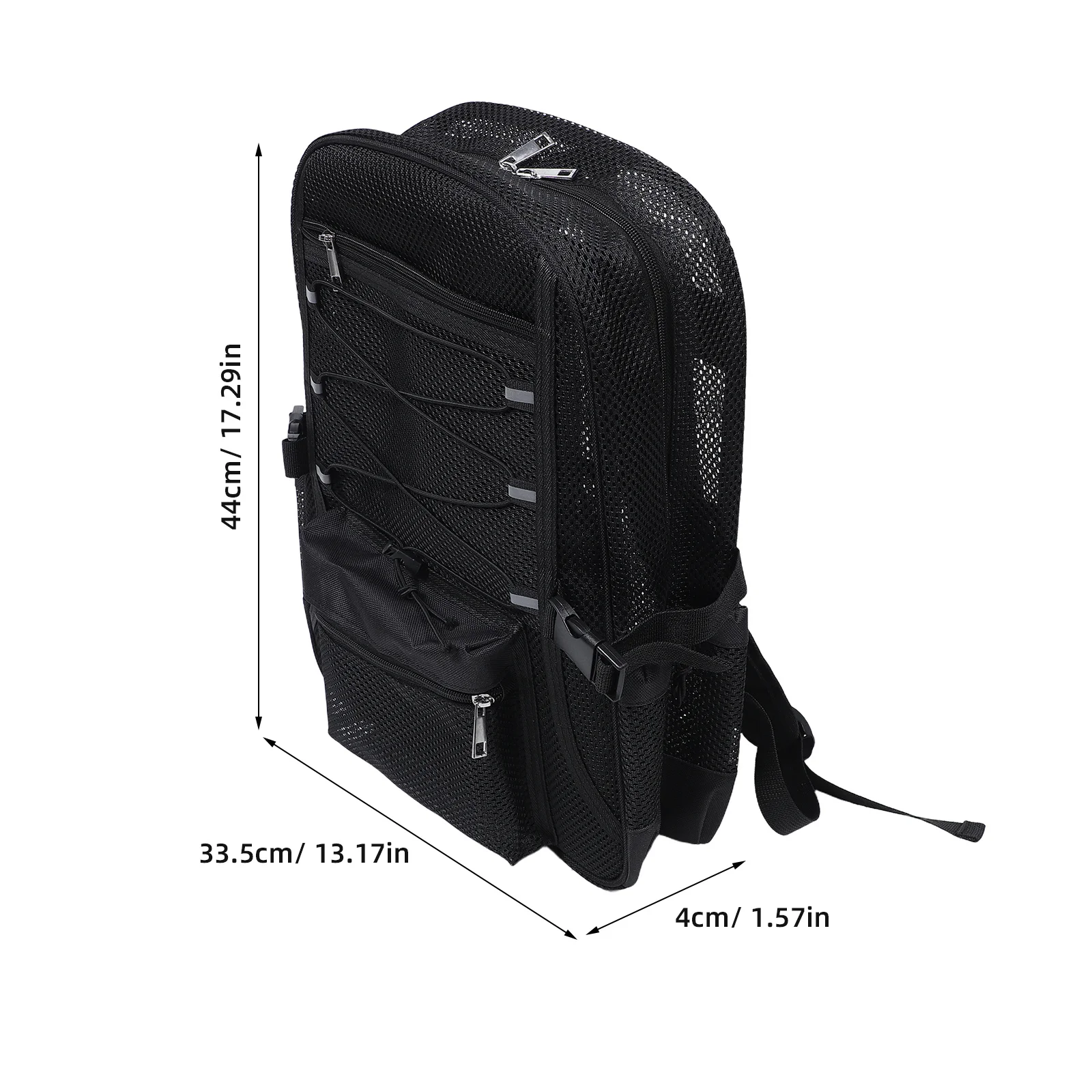 حقيبة ظهر شبكية قابلة للطي باللون الأسود خفيفة الوزن ومسامية للسفر وصالة الألعاب الرياضية والمشي لمسافات طويلة والرياضة سريعة الجفاف ومحمولة مقاس الكبار