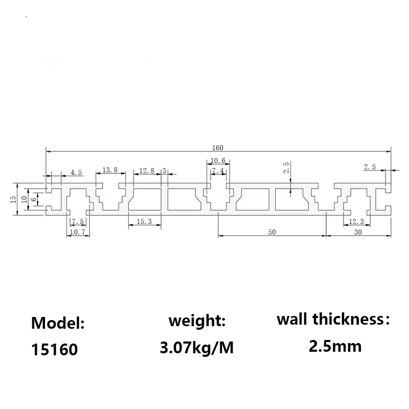1PCS 15160 Aluminum Profile Extrusion 100-1000mm Length CNC Parts Anodized Linear Rail For Automation Equipment Panel Countertop