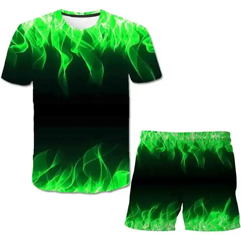 2024 Autumn mens designer clothes, New 3D T-shirt and shorts 2-piece set, Fashion casual clothing top,  US sizes