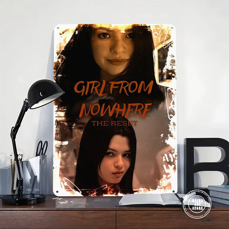 Girl From Nowhere The Reset Movie Tinplate Poster Custom Wall Art Vintage Metal Signs Retro Tin Plaque for Room Decoration Cozy