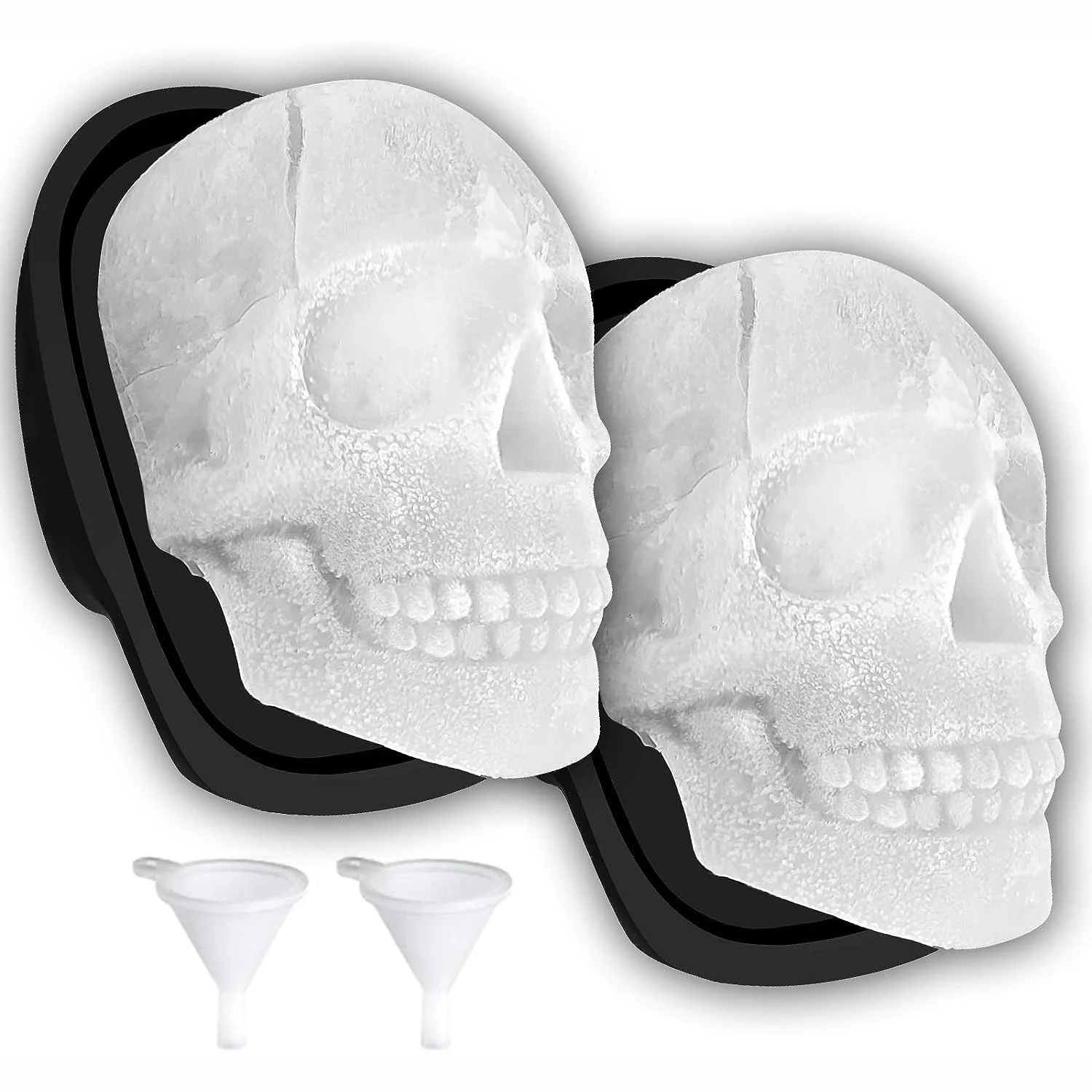 Molde de hielo de calavera 3D grande, bandeja de silicona para fiesta de hielo, copa de boca grande, máquina de hielo de Calavera, caramelo de Chocolate de resina