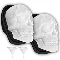 Large 3D Skull Ice Mold Whiskey Skull Ice Party Tray Silicone Ice Mold Big Mouth Cup Skull Ice Machine Resin Chocolate Candy