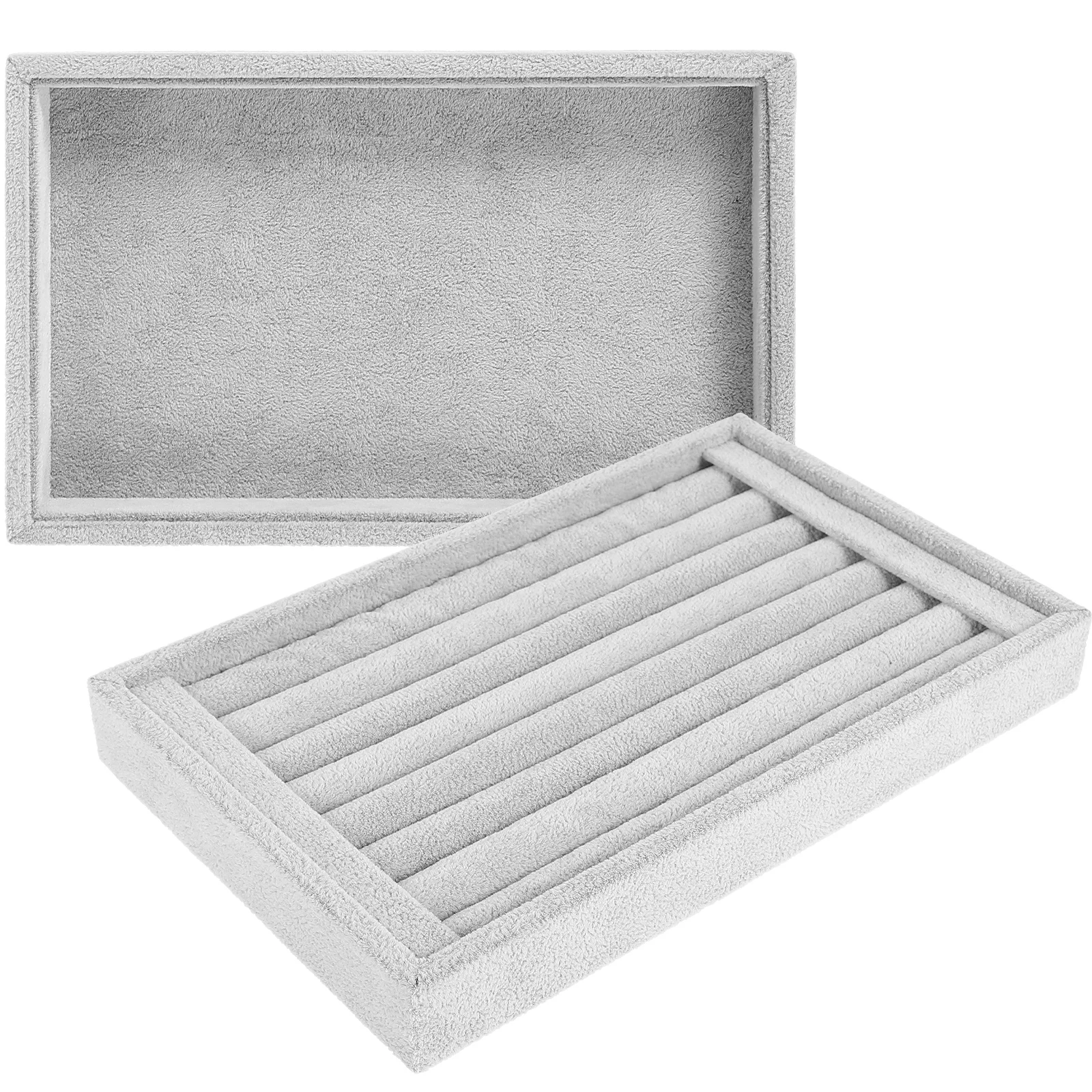

2 pcs Jewelry Ring Storage Tray Organizer For Rings Ear Studs Earrings Small Compact Jewelry Display Holder Lightweight Portable