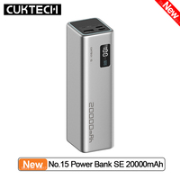 New CUKTECH No.15 Power Bank SE 20000mAh 100W Screen Display Portable Charger 2-Port Output For iPhone Huawei Xiaomi MacBook