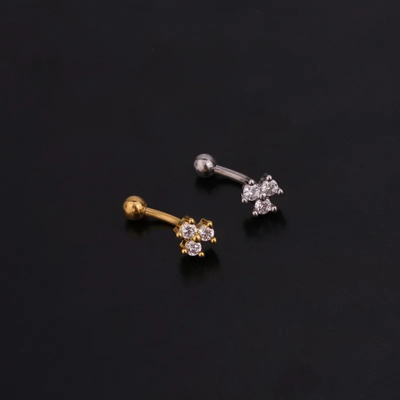 1PC 16G New Flower Stainless Steel IBall Eyebrow Piercing Curved Barbell Lip Ring Snug Daith Helix Rook Earring