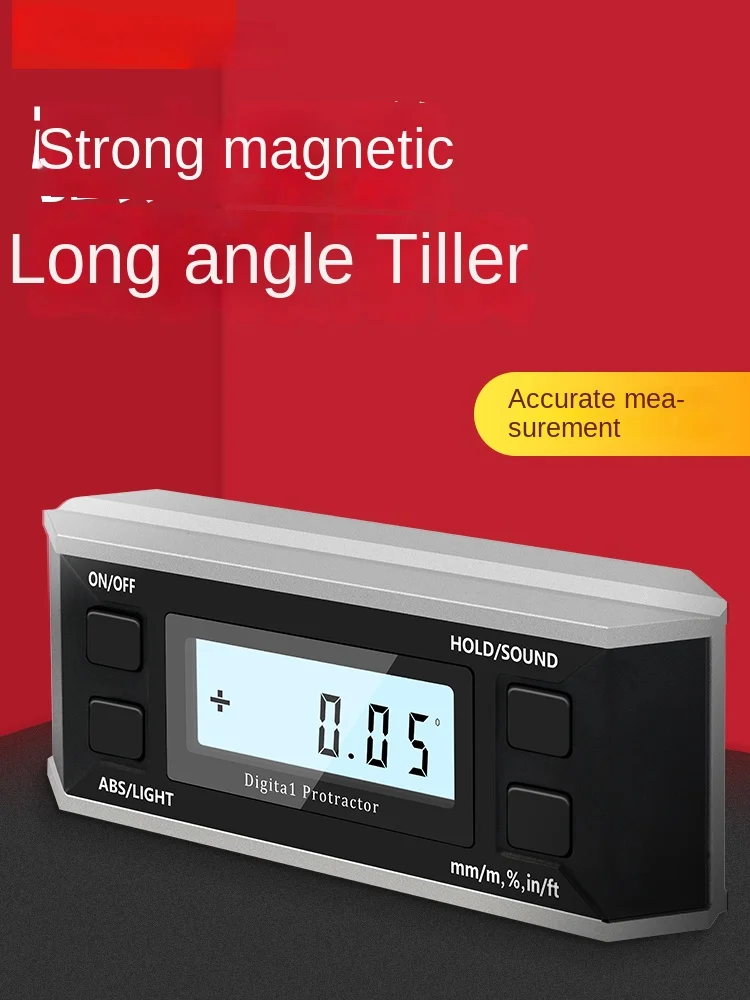 High Precision Long Electronic Digital Inclinometer Cassette Magnetic Angle Gauge Horizontal Goniometer