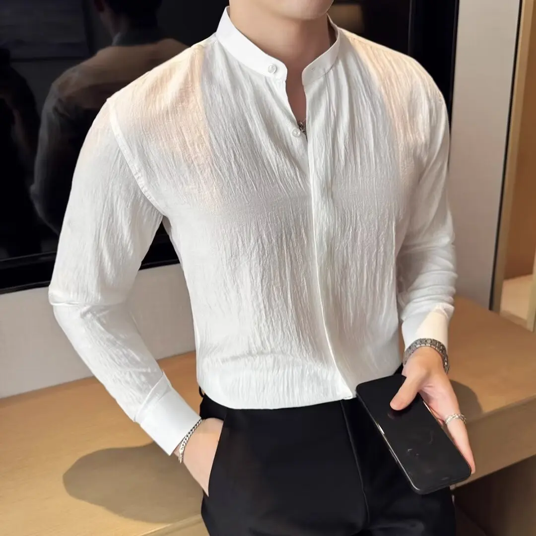 Shirtless Clothing Long-sleeved Shirt Japanese Hong Kong Style Ins Loose Shirt Boys Summer Trendy Versatile Casual Jacket