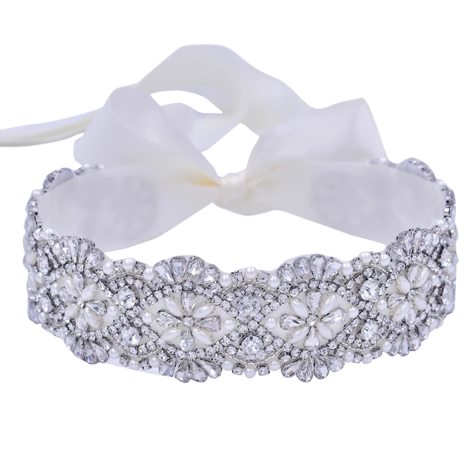 Ceinture de mariée avec appliques en biscuits pour robe de mariée, ceinture de mariage, accessoires décoratifs, plus environnement, S04B